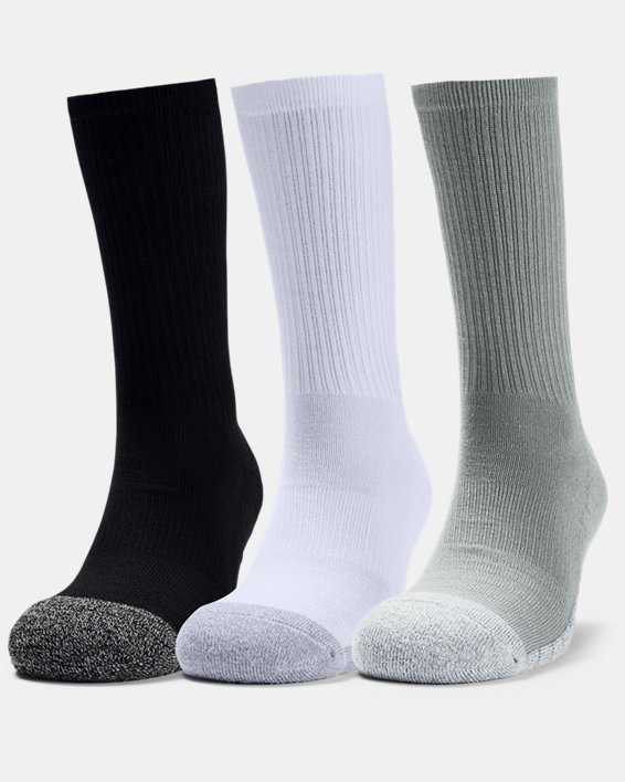 3 paires de chaussettes montantes UA HeatGear® Crew pour adulte, Gray, pdpMainDesktop image number 0